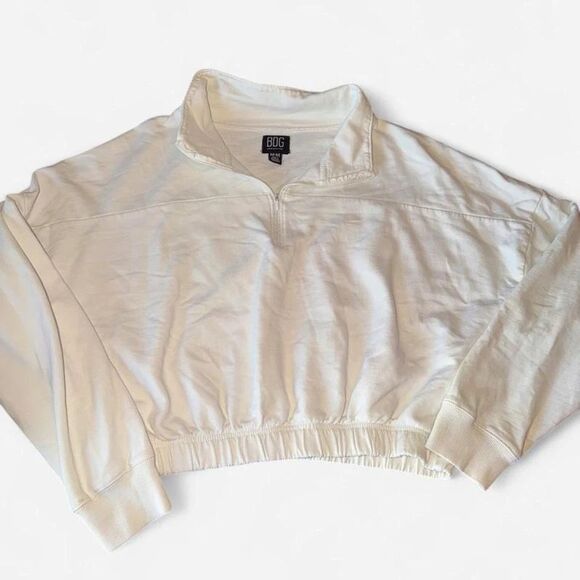 Urban Outfitters Tops - BDG Urban Outfitters white cropped quarter zip sweatshirt